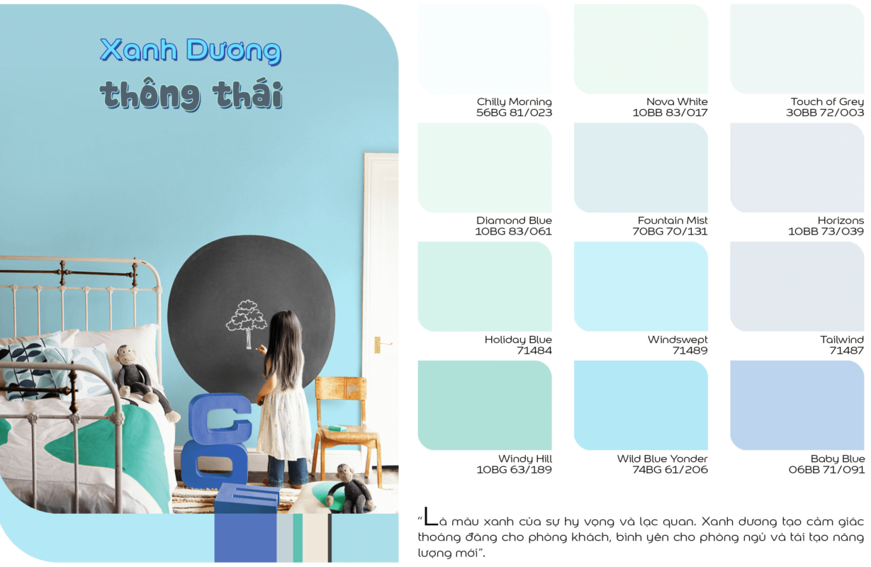 Bảng màu sơn Dulux nội ngoại thất 2024 bang mau dulux easy clean thegioison4