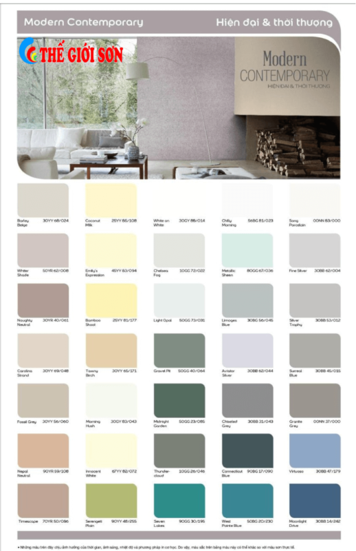 Bảng màu sơn Dulux nội ngoại thất 2024 bang mau dulux 5in1 2