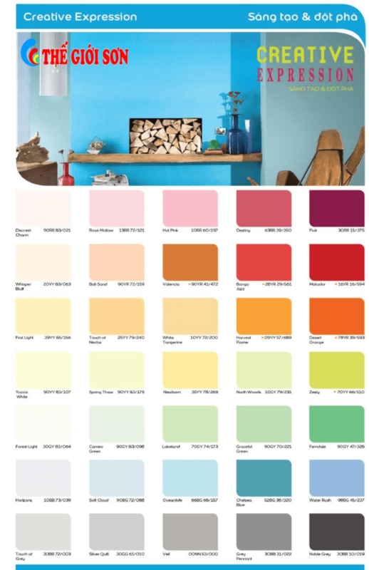 Bảng màu sơn Dulux nội ngoại thất 2024 bang mau dulux 5in1 4